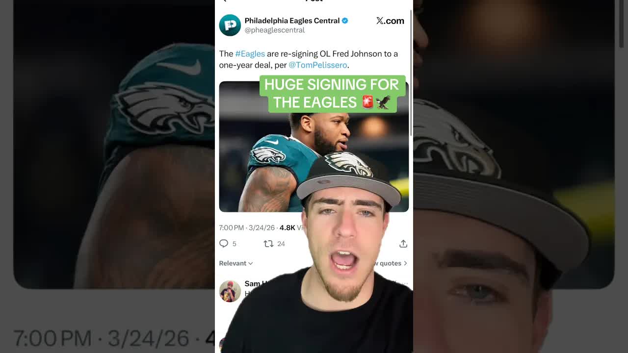 BREAKING 🚨 THE EAGLES RE-SIGN OT FRED JOHNSON… THIS IS HUGE! #Eagles #NFLNews #NFL