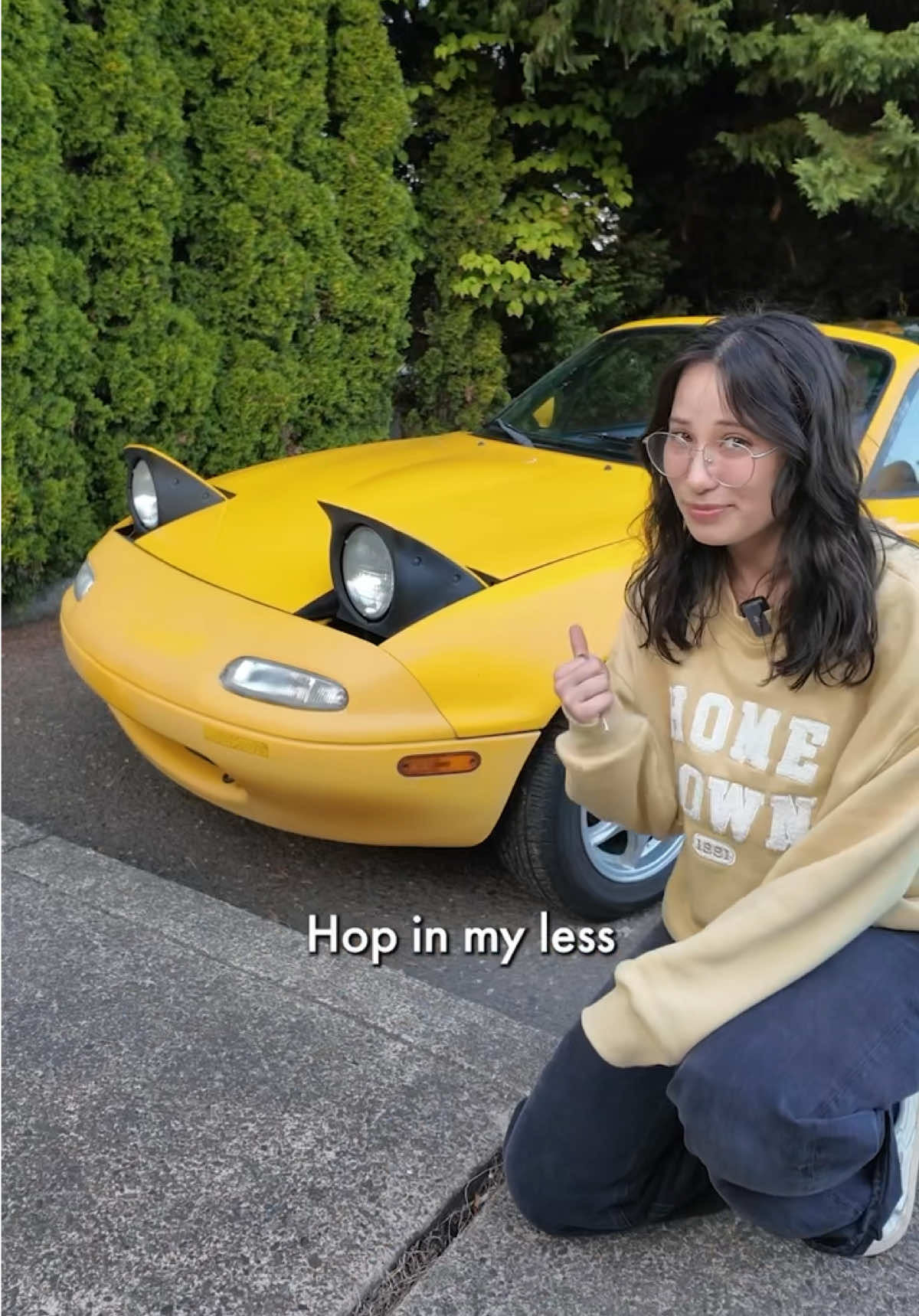 Late night snack run in my yellow Miata to 7-Eleven for rewards