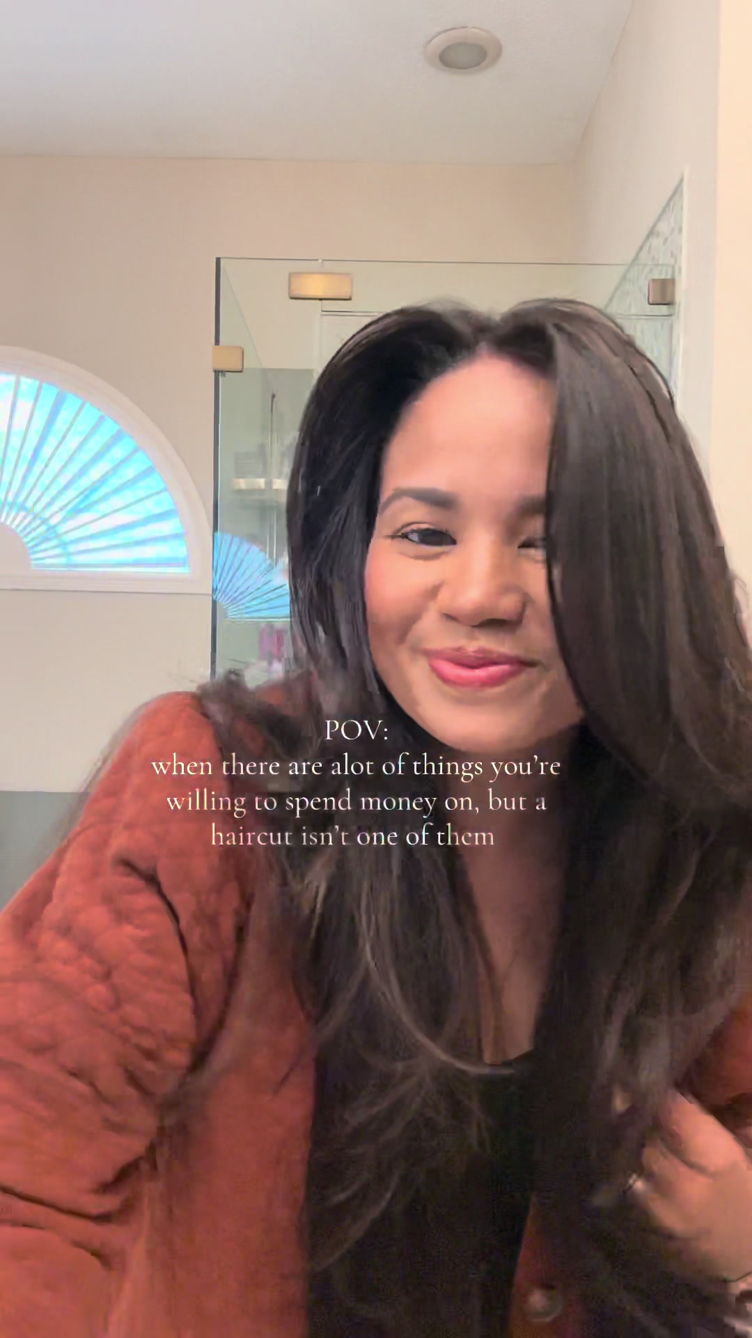Pov relatable woman with long hair wont spend on haircuts budget life
