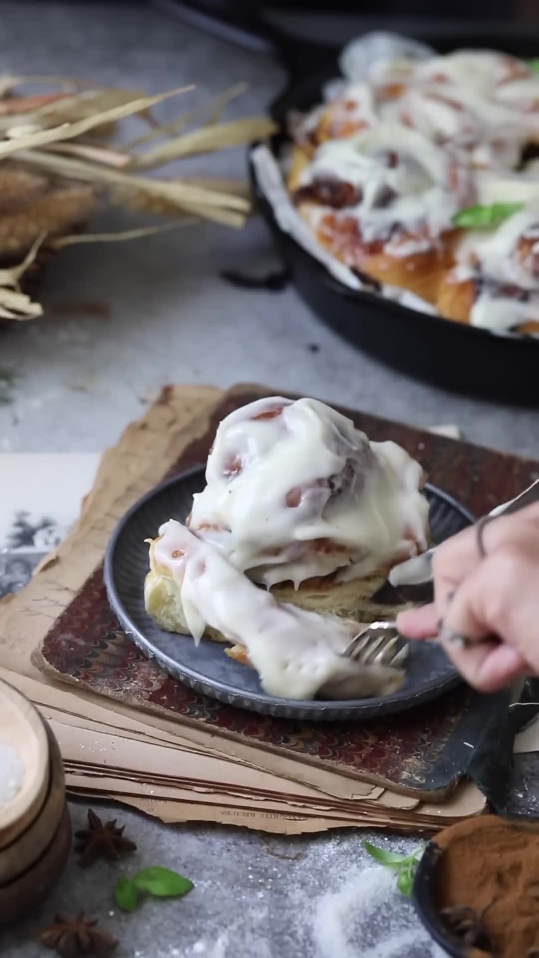 Pumpkin cream cheese muffins and spiced cinnamon rolls