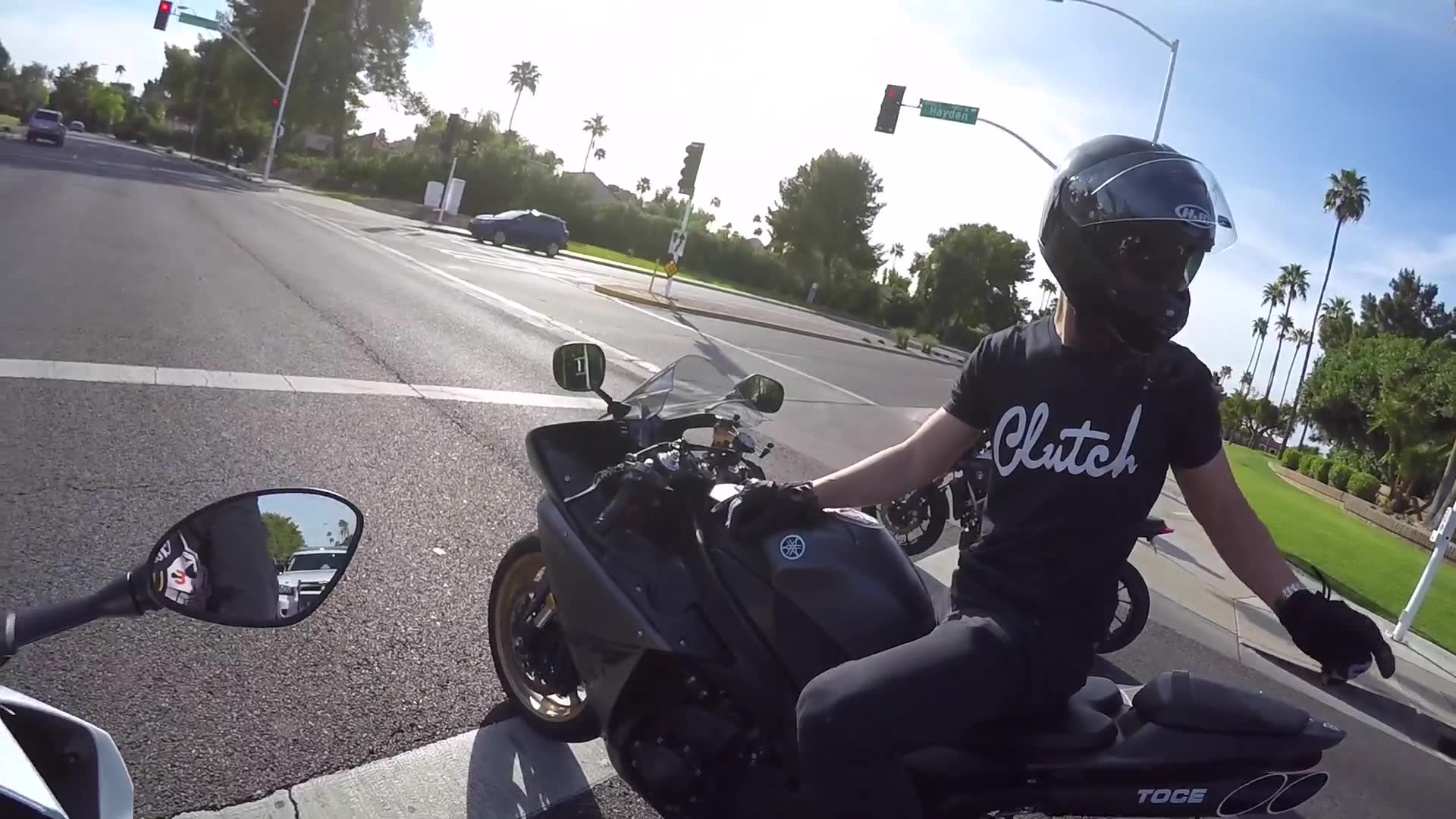 Police catch the riders doing wheelies but the encounter takes a surprisingly cool turn