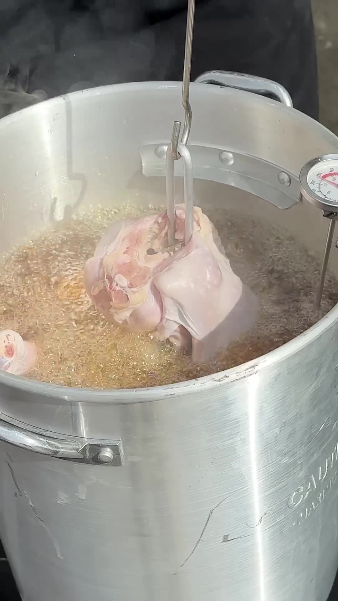 Deep frying turkey in bacon grease