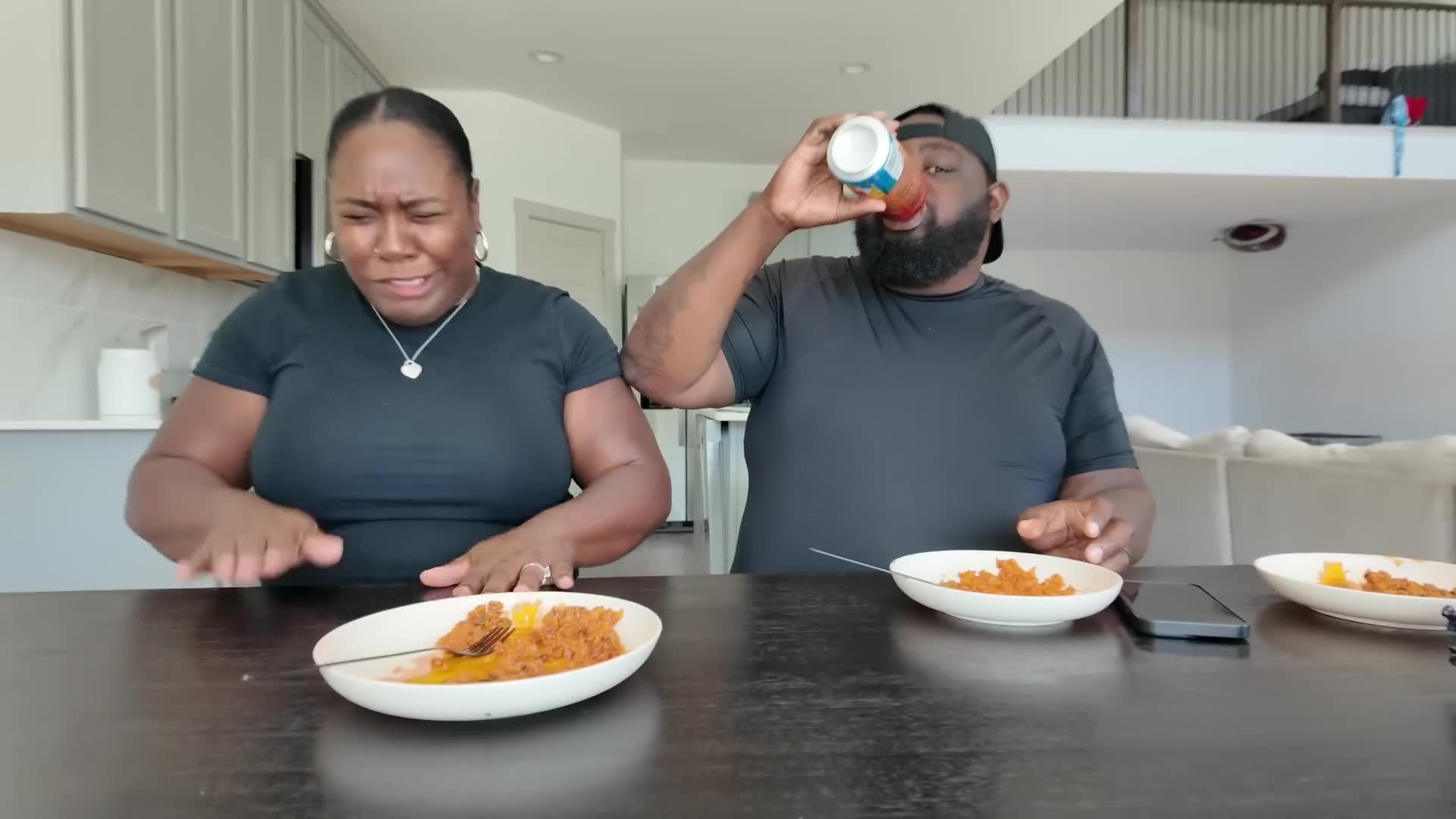 Wife's tearful reaction to her fried rice spiked with extreme heat