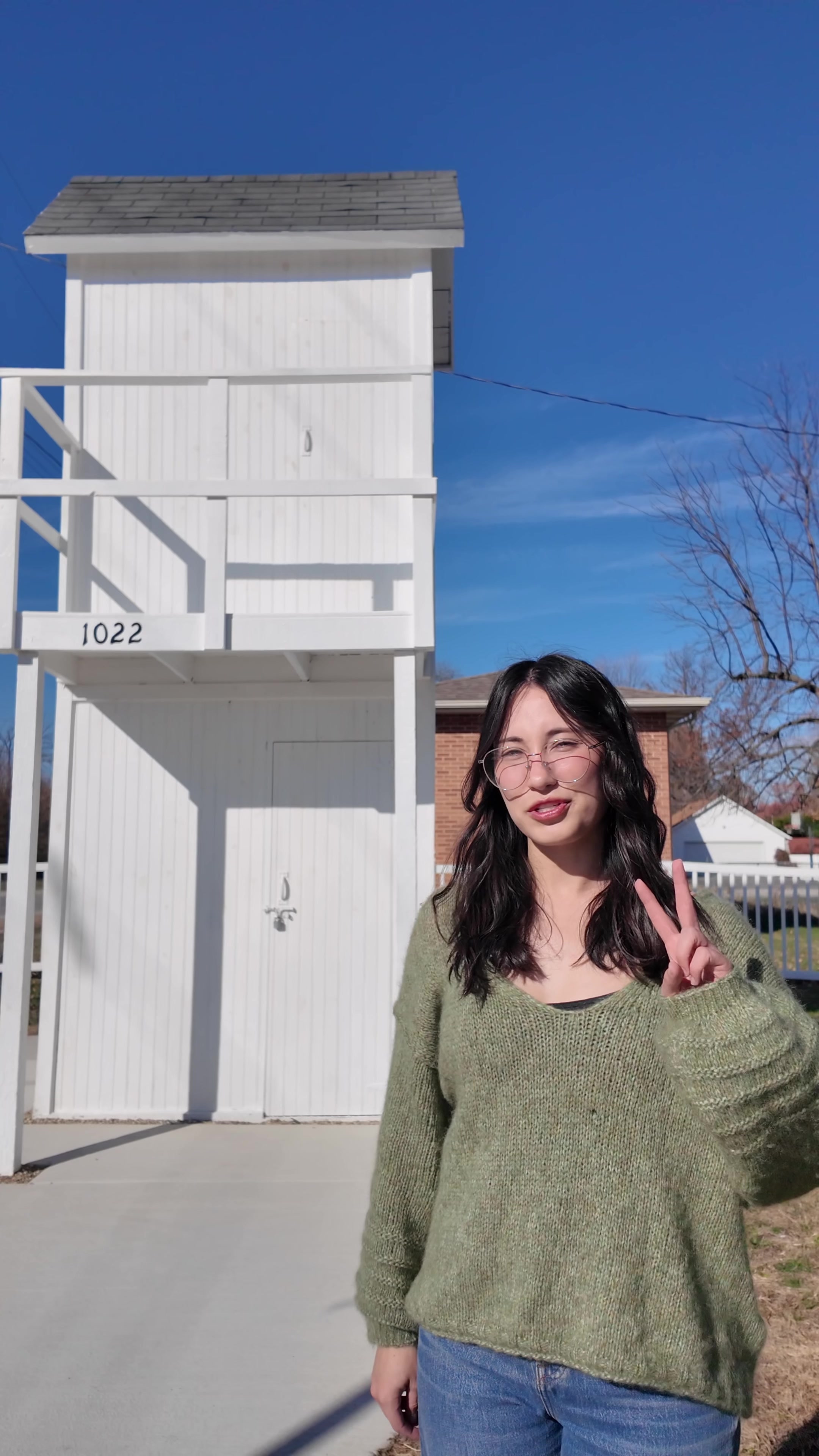 Historical tour of an unusual dual-level bathroom structure