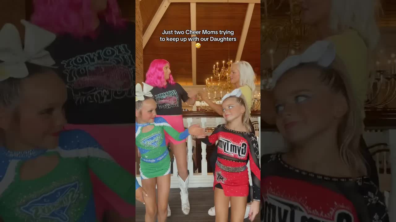 Who did it better MOMS or DAUGHTERS?! 🤣⬇️ @thecoachsamantha #cheer #competition #dancetrend