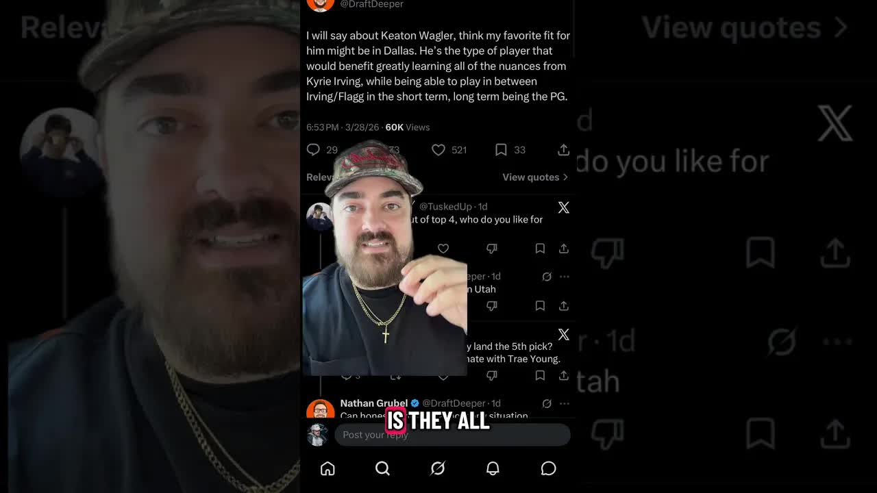 The Keaton Wagler hype train is rolling right along. Is Dallas the next stop?