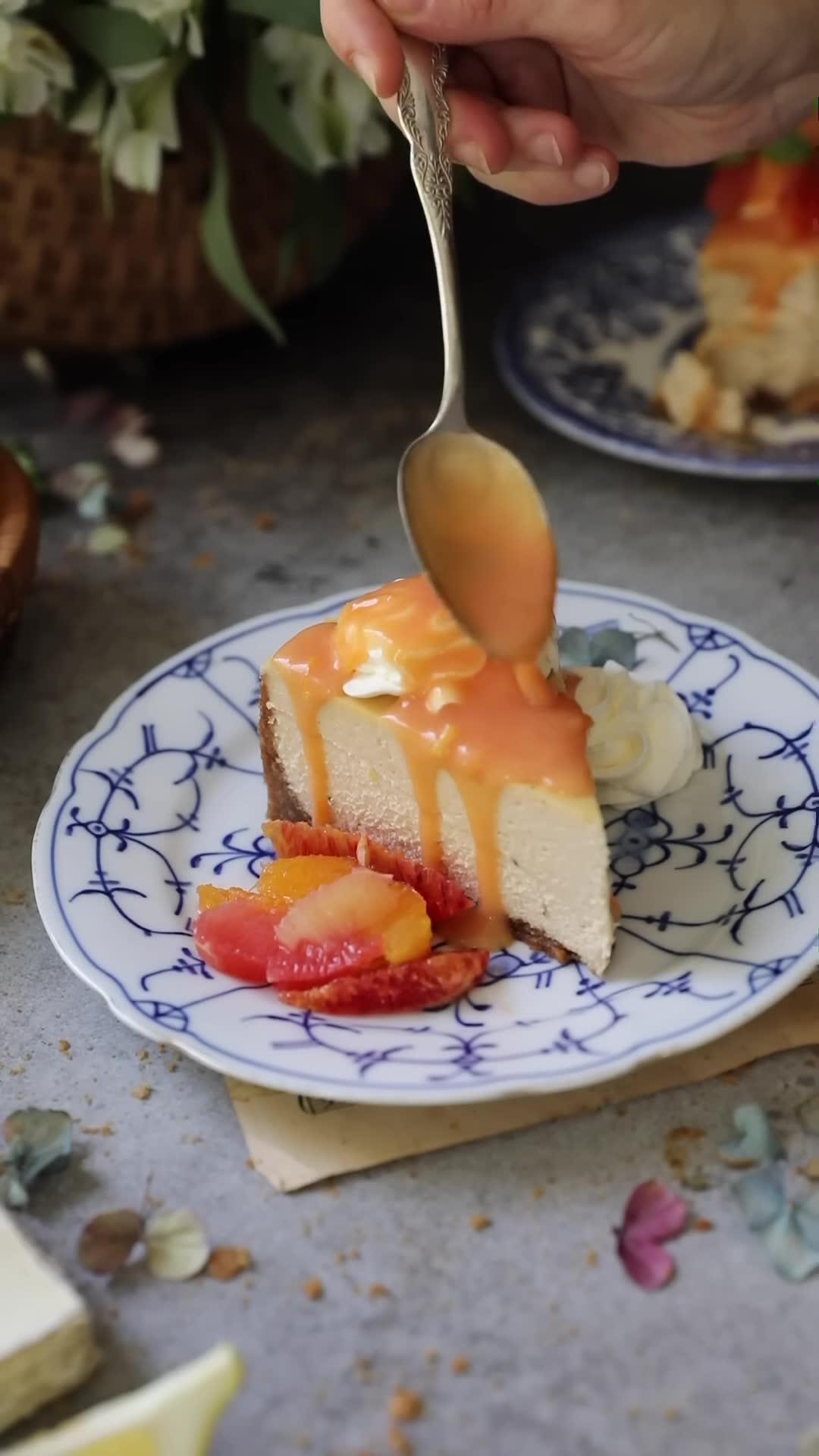 Sumo orange posset paired with Earl Grey infused cheesecake