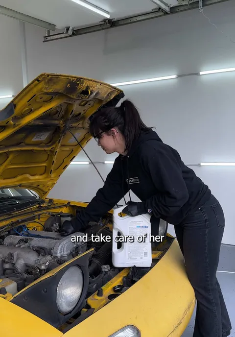 Adding oil to my yellow project car and comparing it to self-care routine