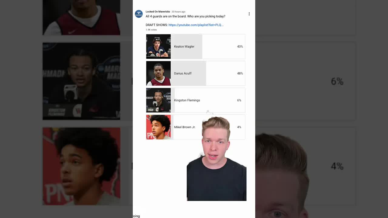 Who would you pick right now for the Dallas Mavericks in the NBA Draft?