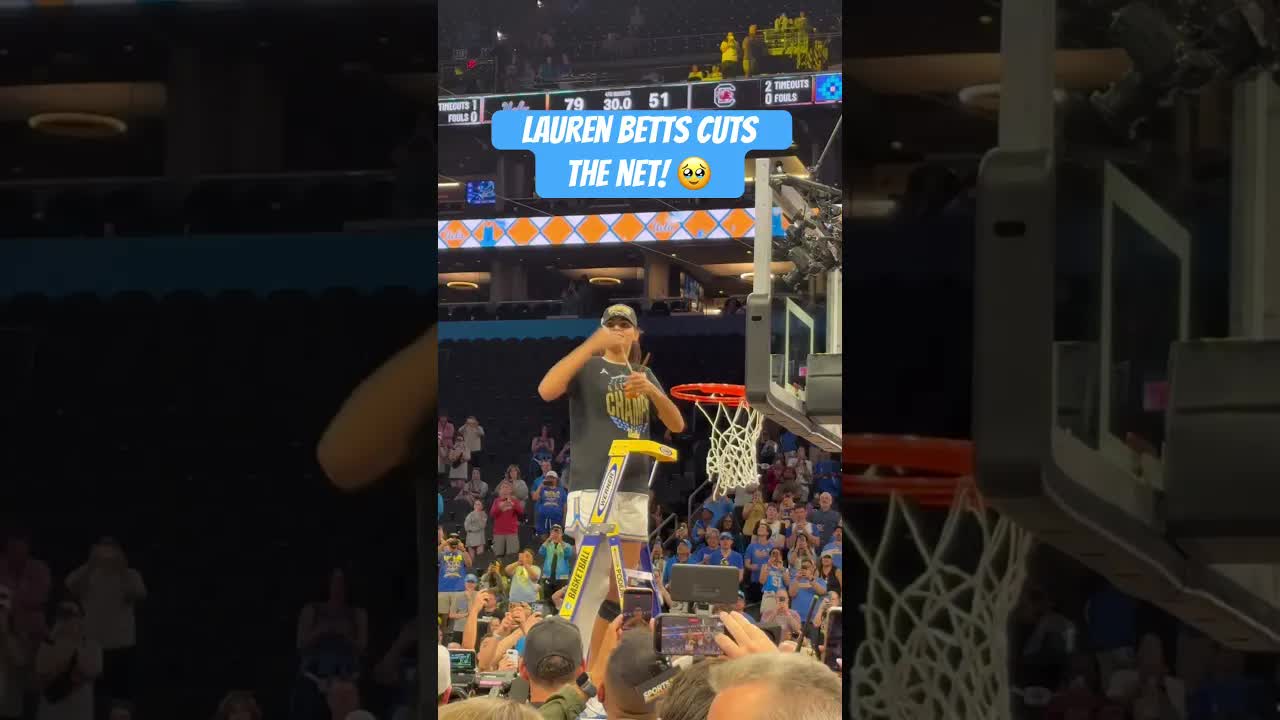 MVP Lauren Betts cuts the net! 🏀 #ucla #nationalchampions #wbb