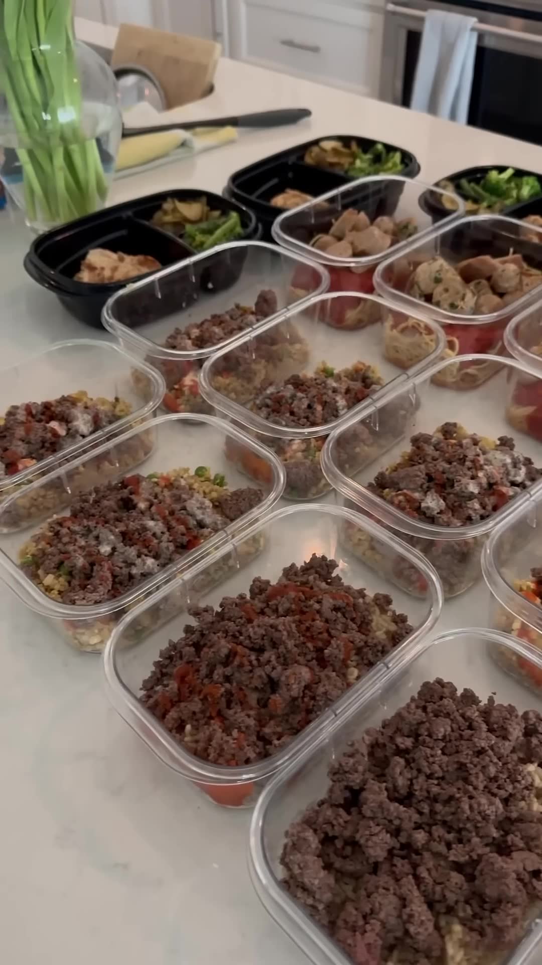 Complete meal prep routine from start to finish in fast motion