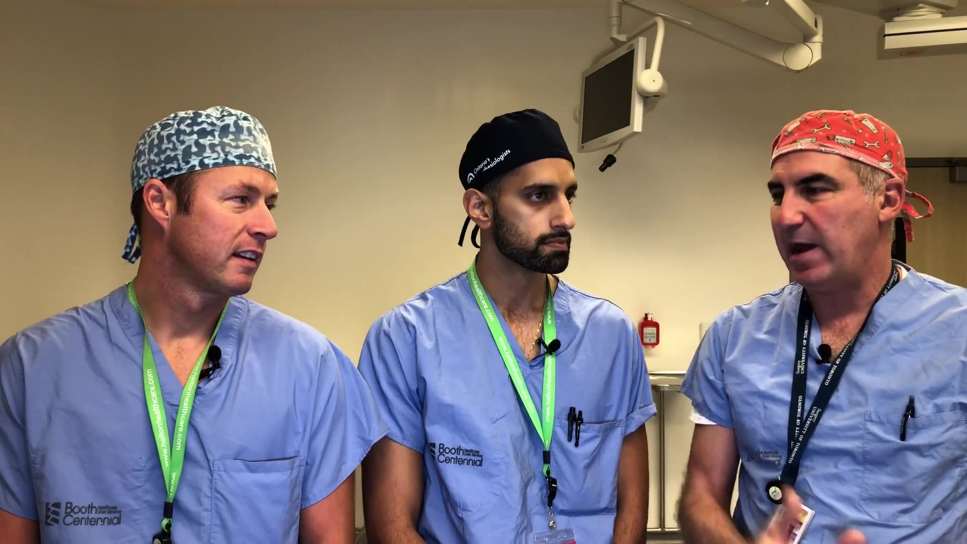 Spinal injected into spine by anesthesiologist before total knee replacement surgery