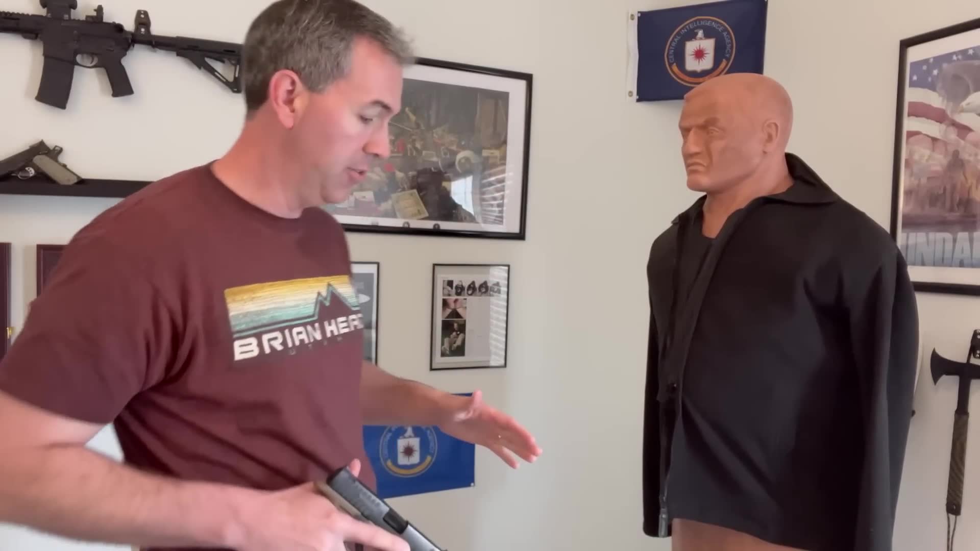 Using firearms as impact weapons when close-quarters situation prevents shooting
