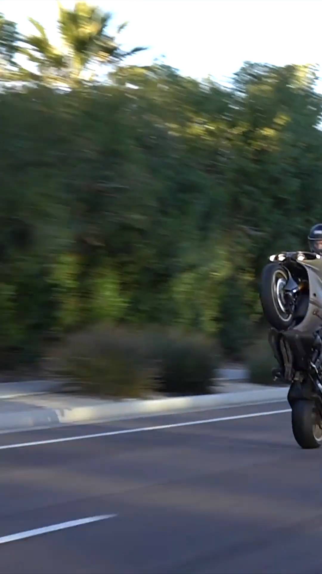 Wheelie on a Yamaha captured on helmet camera during riding session