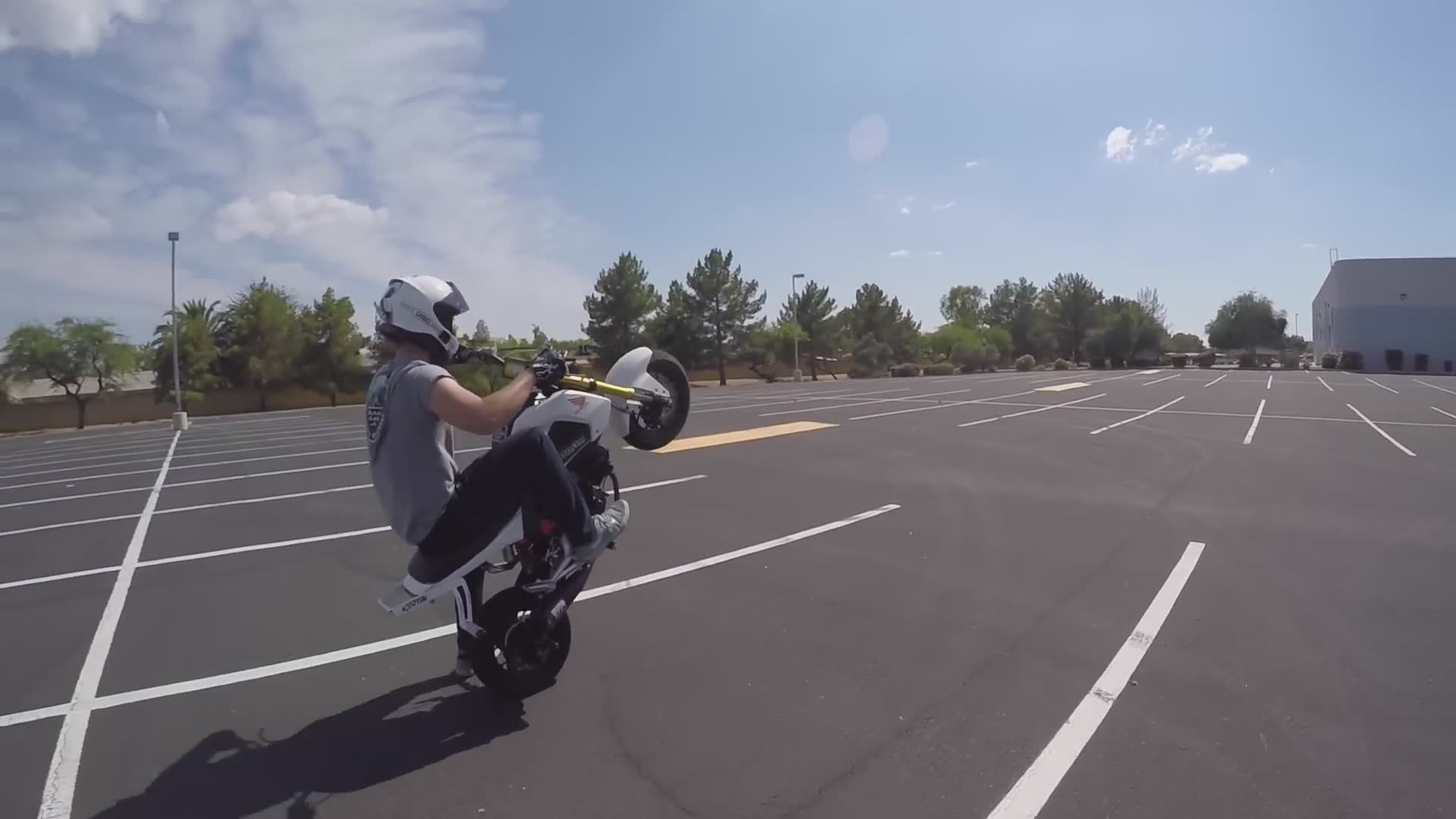 How to wheelie a Honda Grom captured on helmet camera during riding session