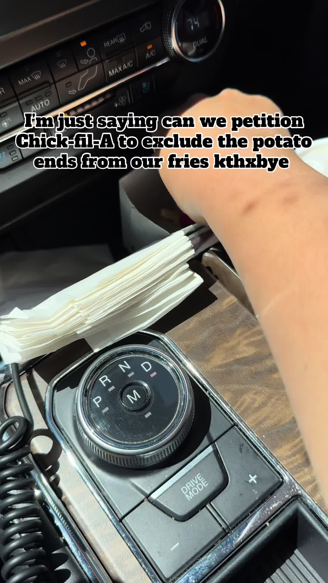 Petition chick fil a to exclude potato ends from fries car drive thru rant