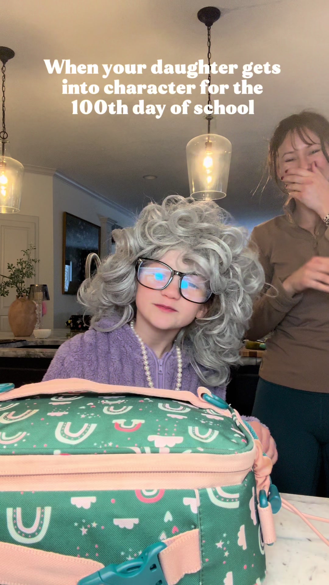 Hundredth day of school outfit featuring aged costume and meal prep