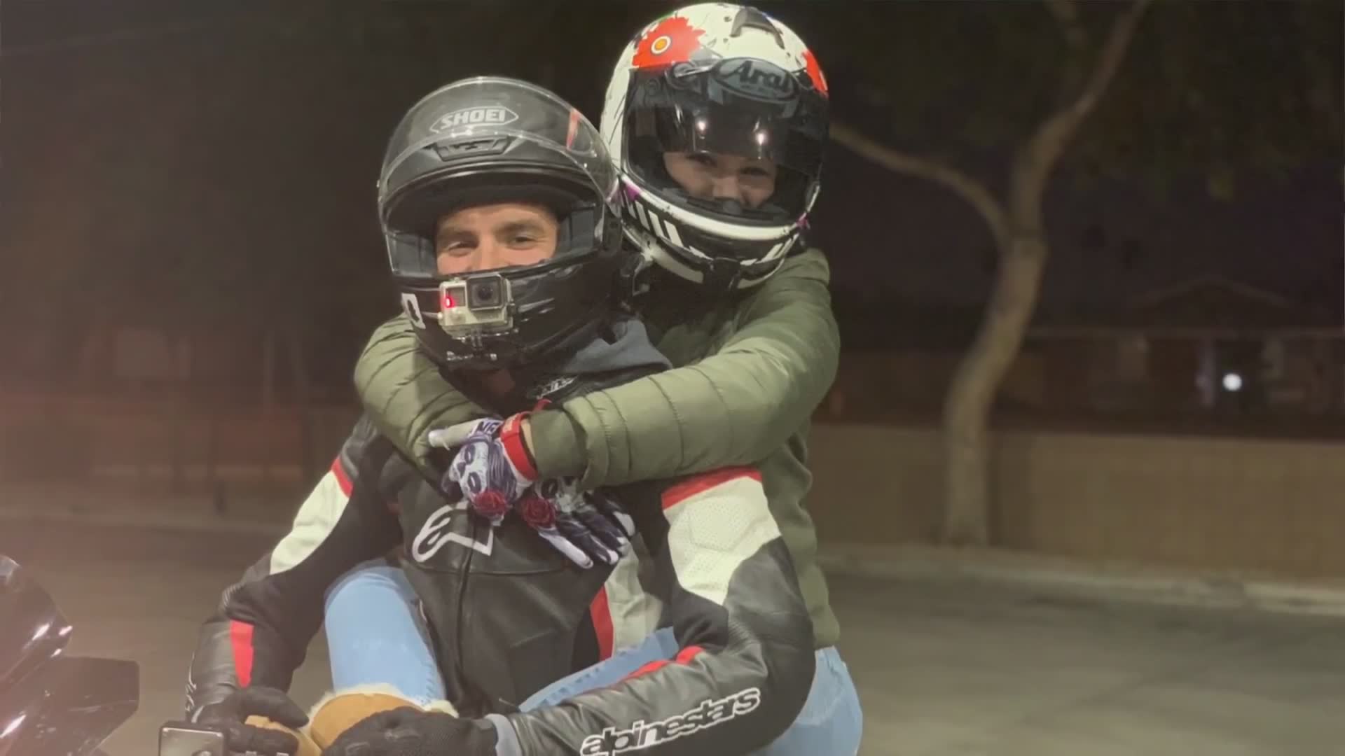 Fan mini meet brings riders together filmed from motorcycle perspective on the street