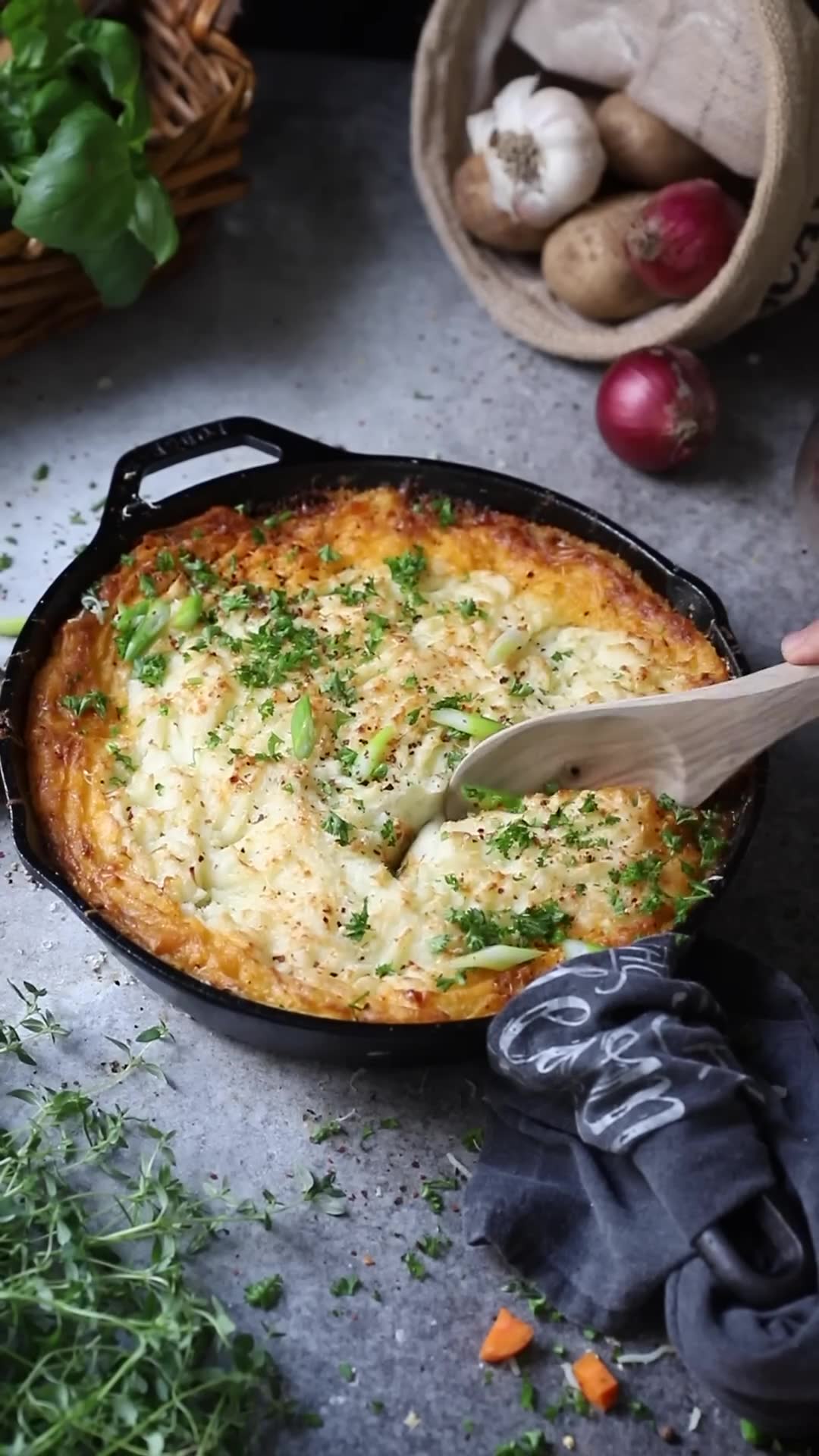 Italian focaccia and British cottage pie for cozy dinners