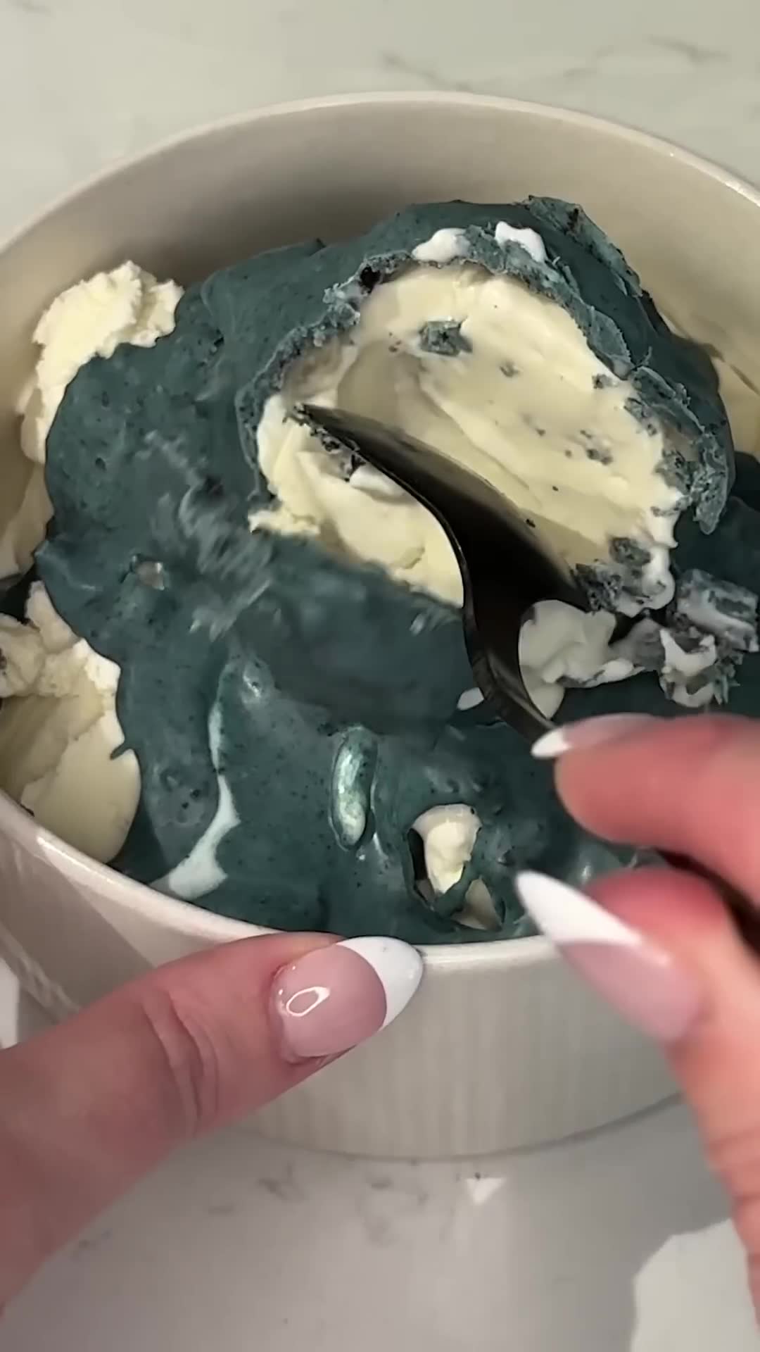 Copycat frozen dessert combines smooth ice cream with crispy coating