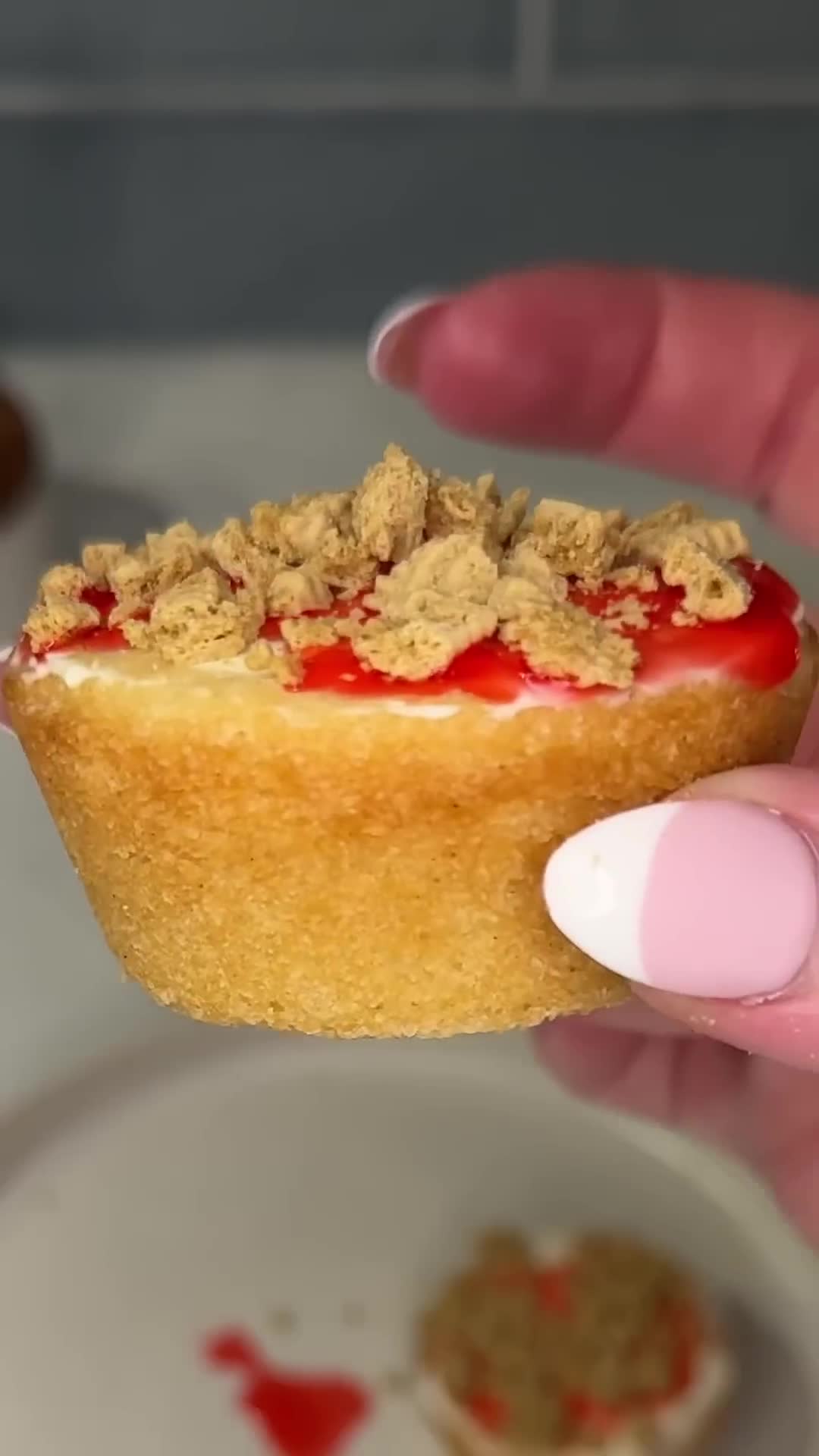 Molded cookies create edible cups for cheesecake mixture