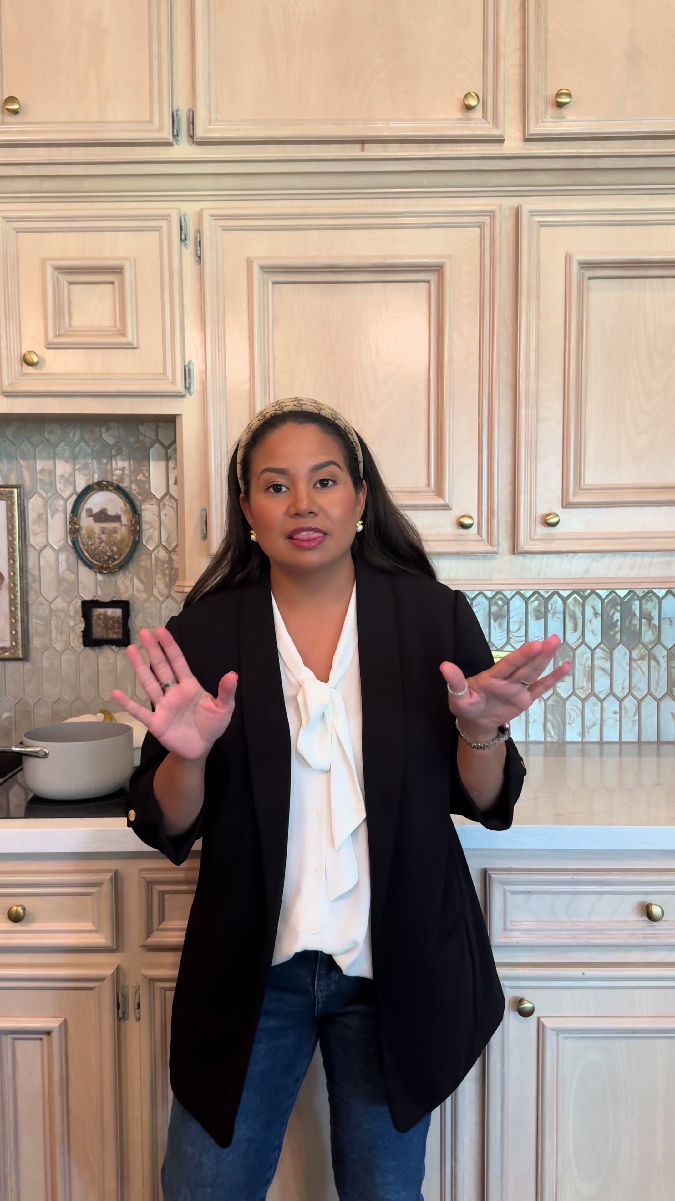 Woman sharing easy 20 minute frozen wonton soup recipe for quick fall lunch