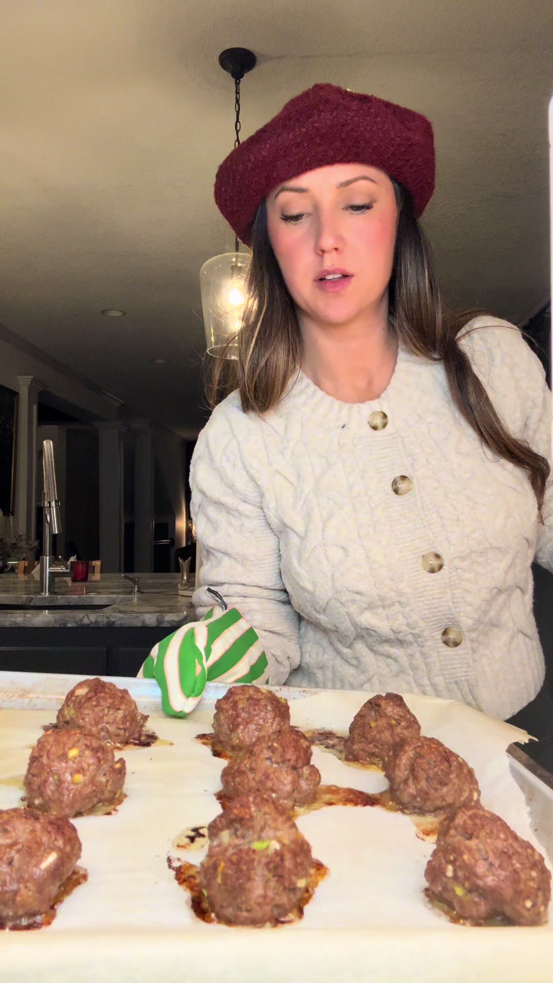 Home-cooked meatball tray featuring crispy texture and audio experience