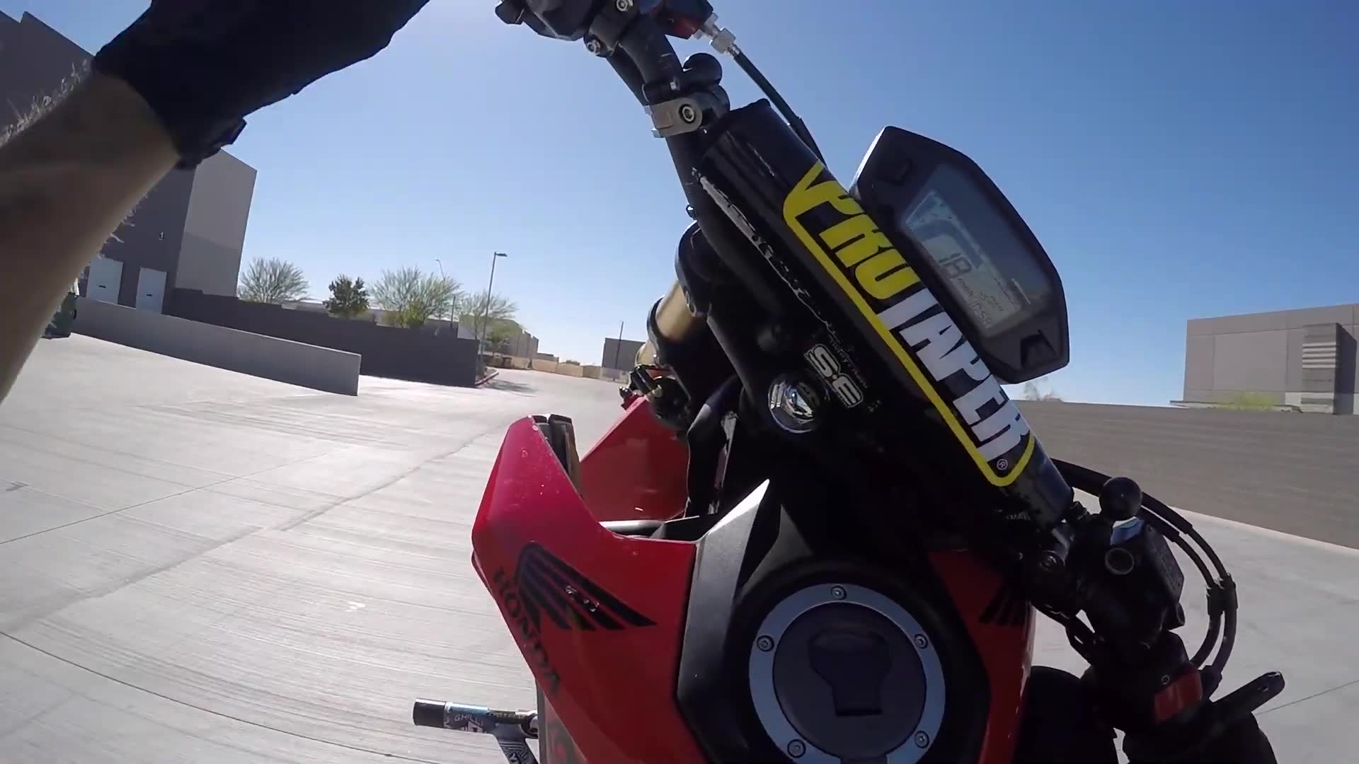 Wheelies on the groms! captured on helmet camera during riding session