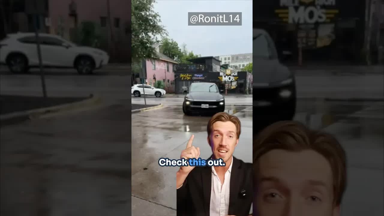Tesla Robotaxi In The Rain