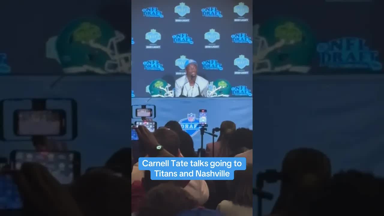 #Titans WR Carnell Tate speaks at the #nfldraft. #tennesseetitans #carnelltate #ohiostate #rookie
