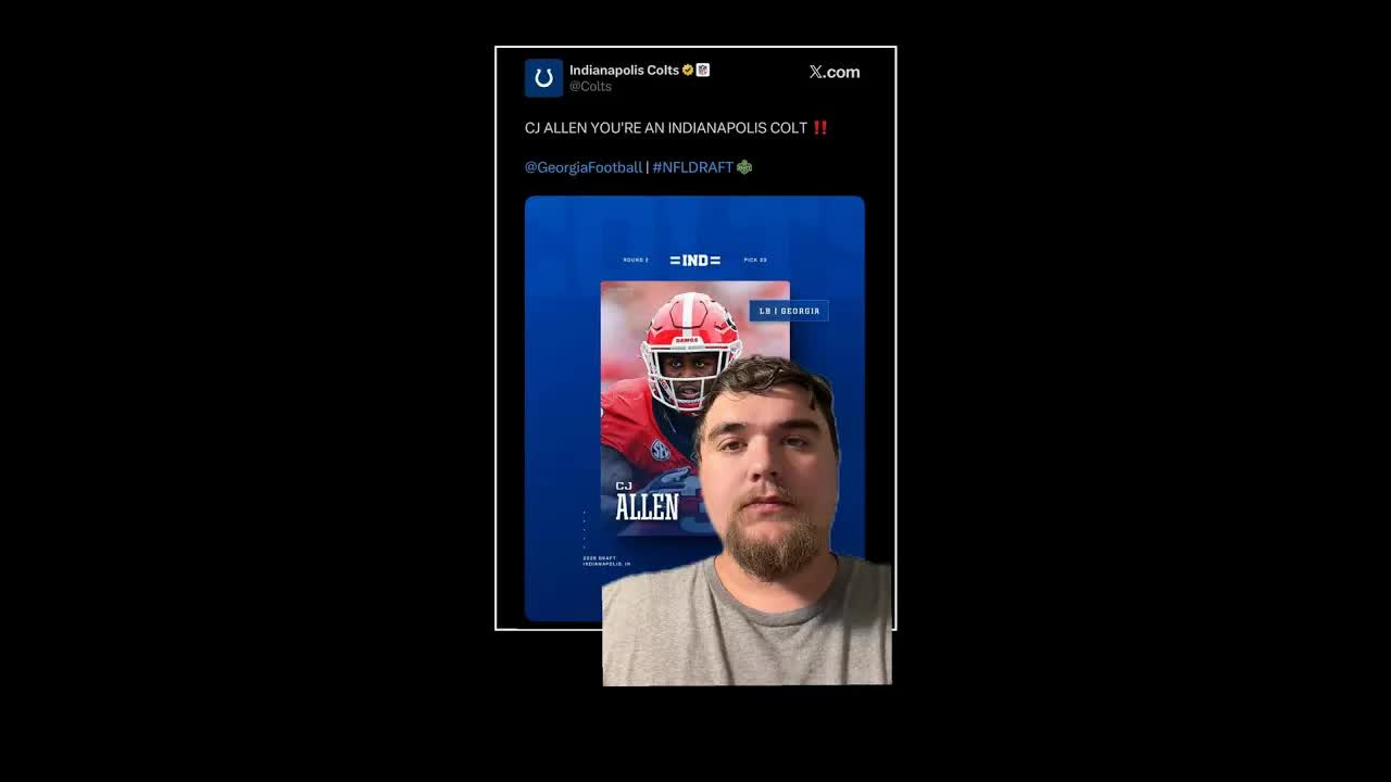 Colts select Georgia linebacker CJ Allen in second round of 2026 NFL Draft #indianapoliscolts #nfl
