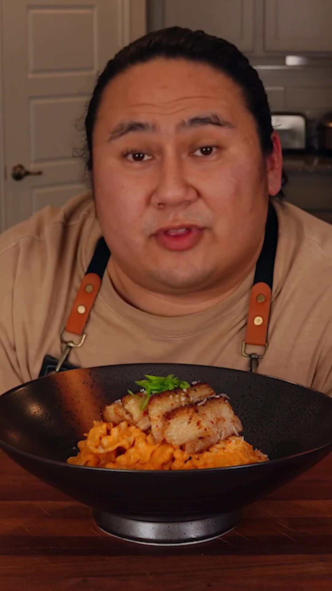 Spicy Korean pasta recipe with smooth cream sauce