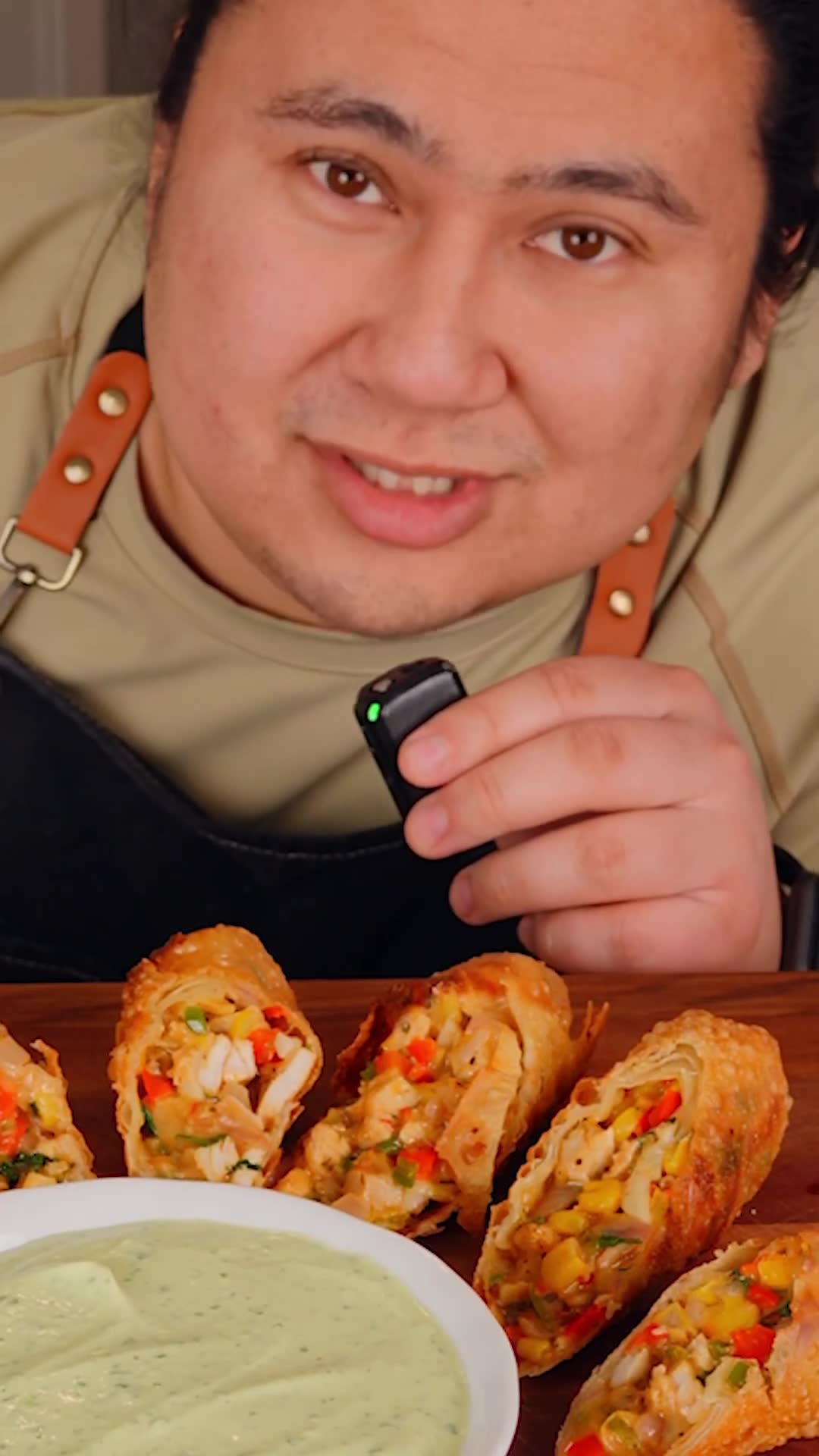 Crispy southwestern chicken rolls with smoky elements
