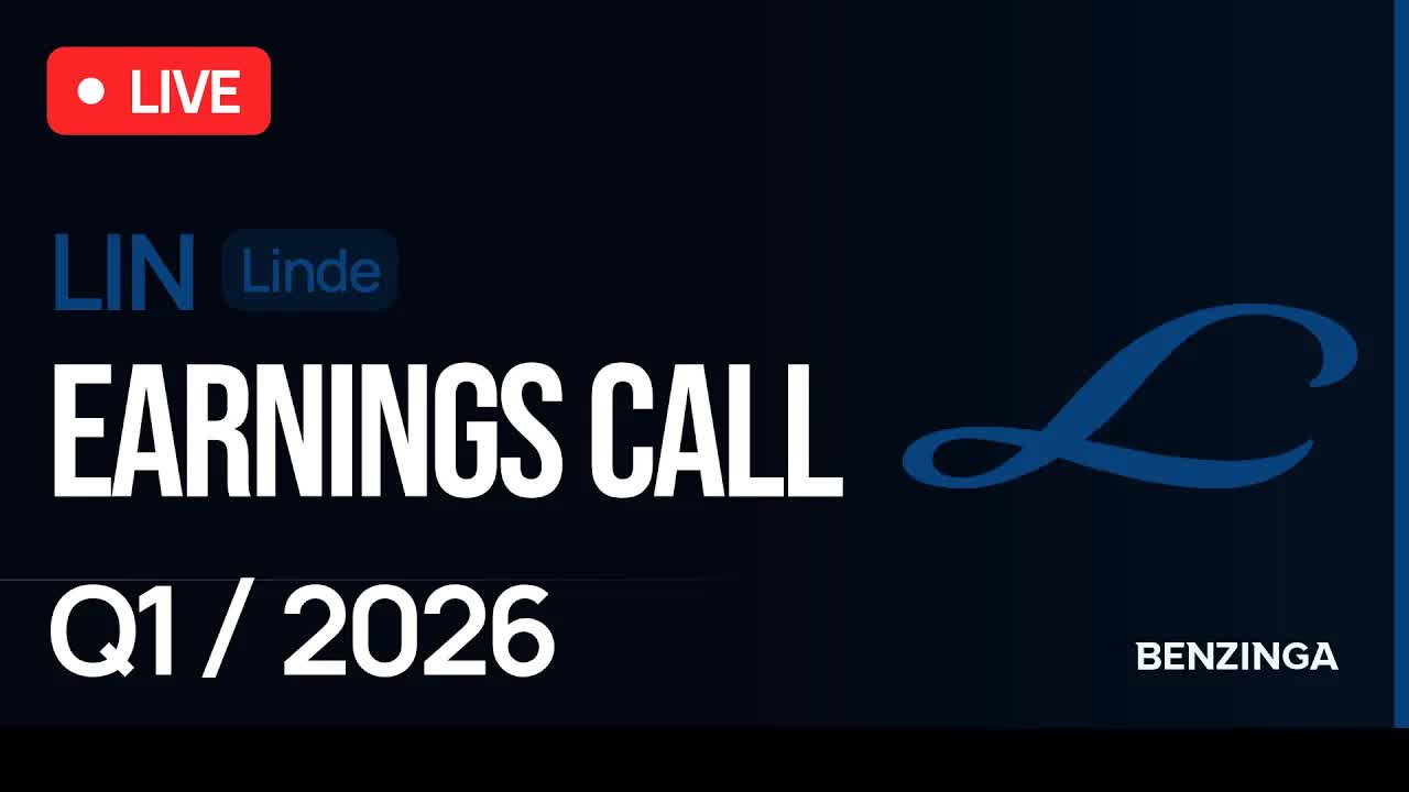 Linde Q1 FY26 Earnings Call | $LIN | 🔴 WATCH LIVE