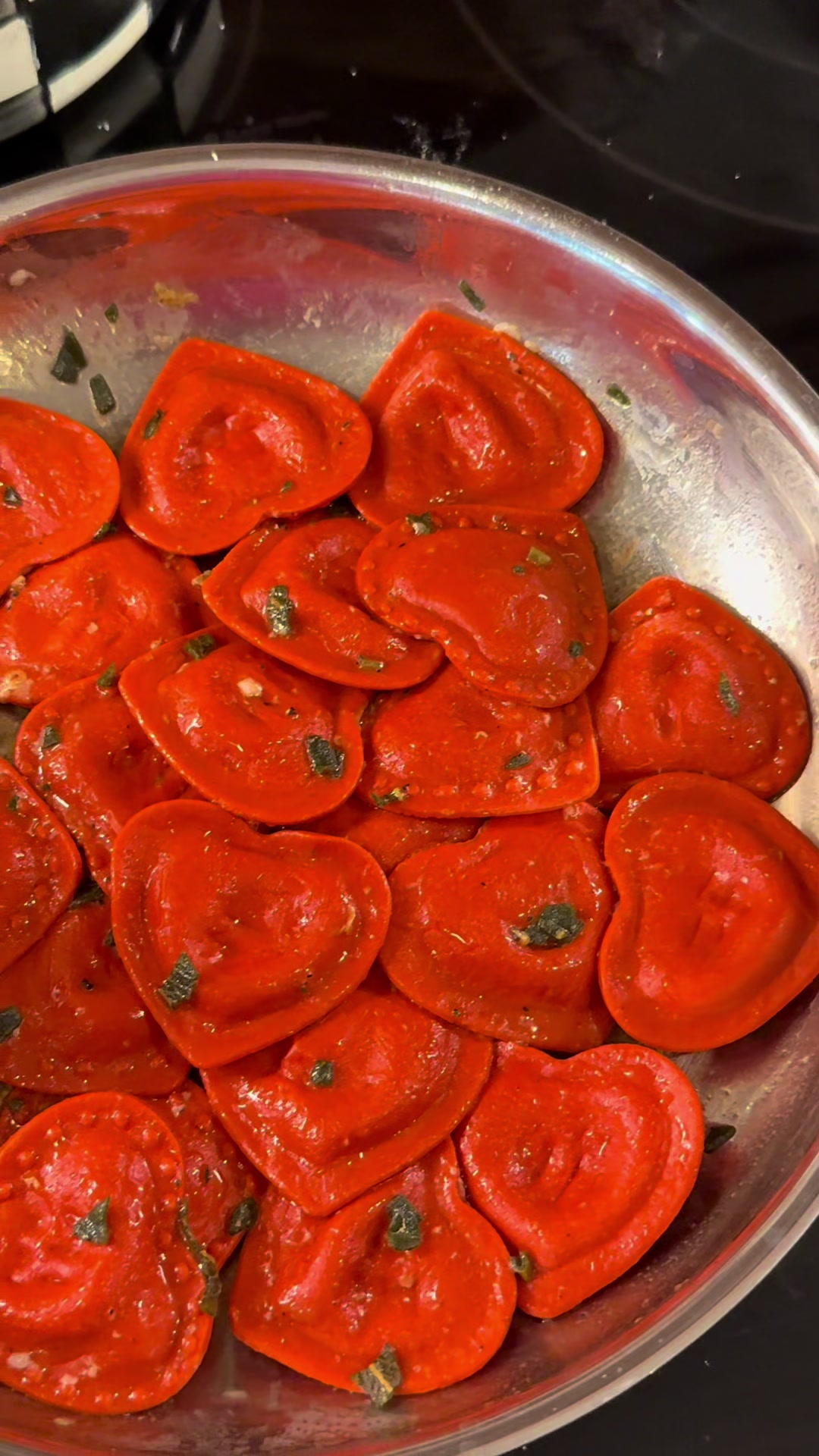 Heart-shaped pasta perfect for february lunch