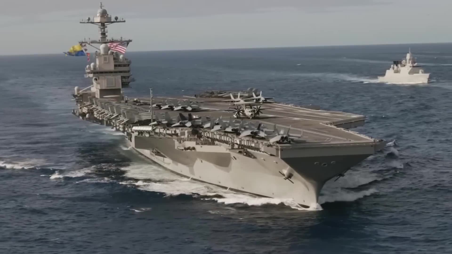 Operations spaces aboard Ford-class supercarrier