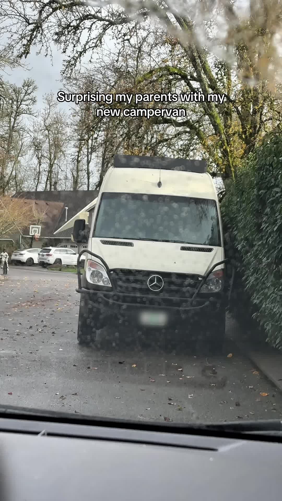 Revealing the new camper van to family for the first time