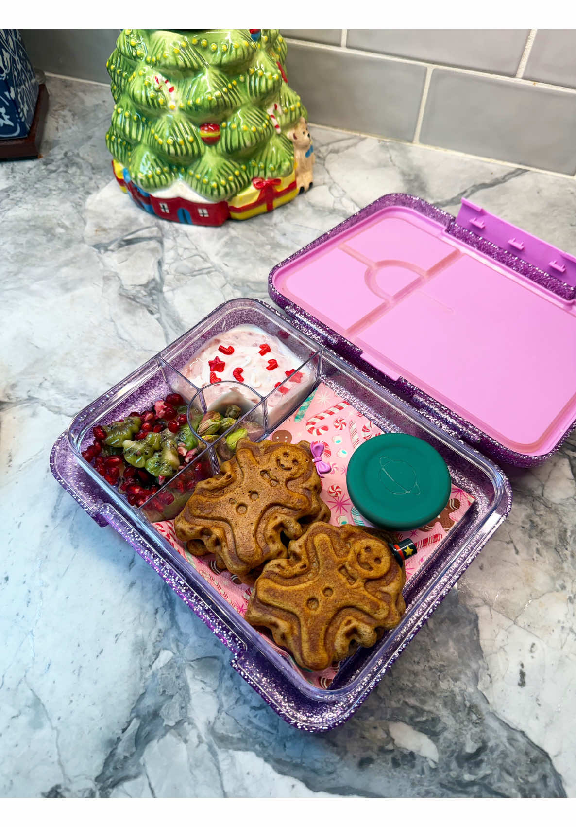Seasonal school lunch with festive touches
