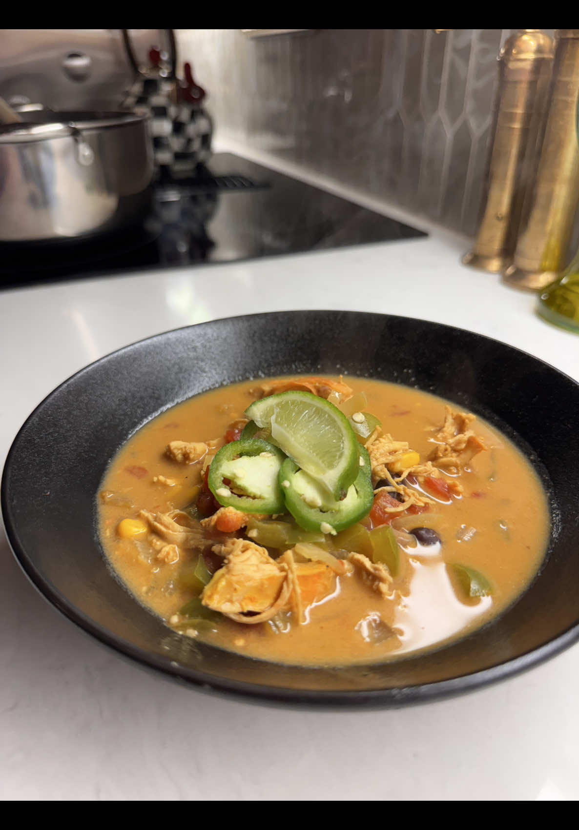 Easy creamy chicken chili for weeknight dinner ready in minutes