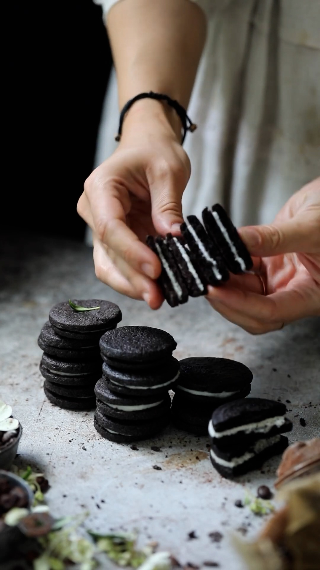Homemade version of classic chocolate sandwich cookies