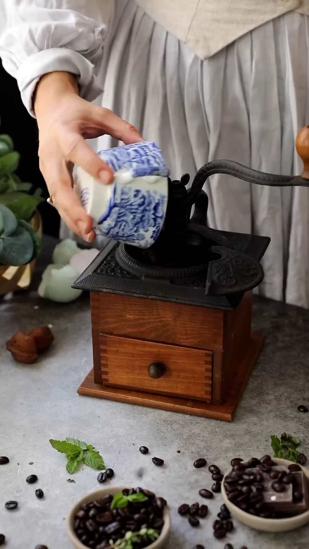 Sweet frozen dessert with coffee poured over