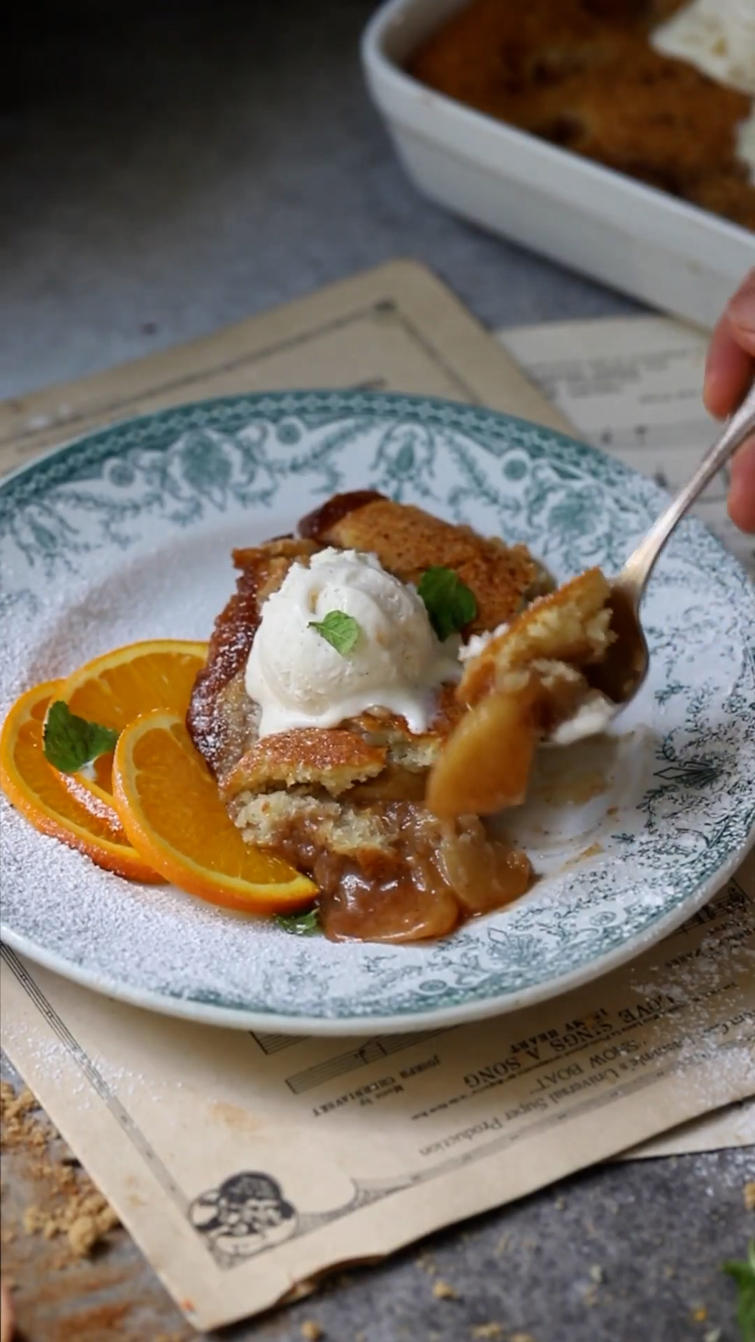Rustic dessert featuring tender apples