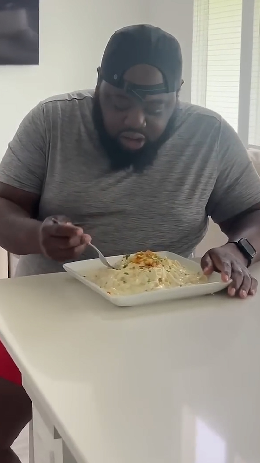 Husband thinks he's getting pasta but it's actually cake