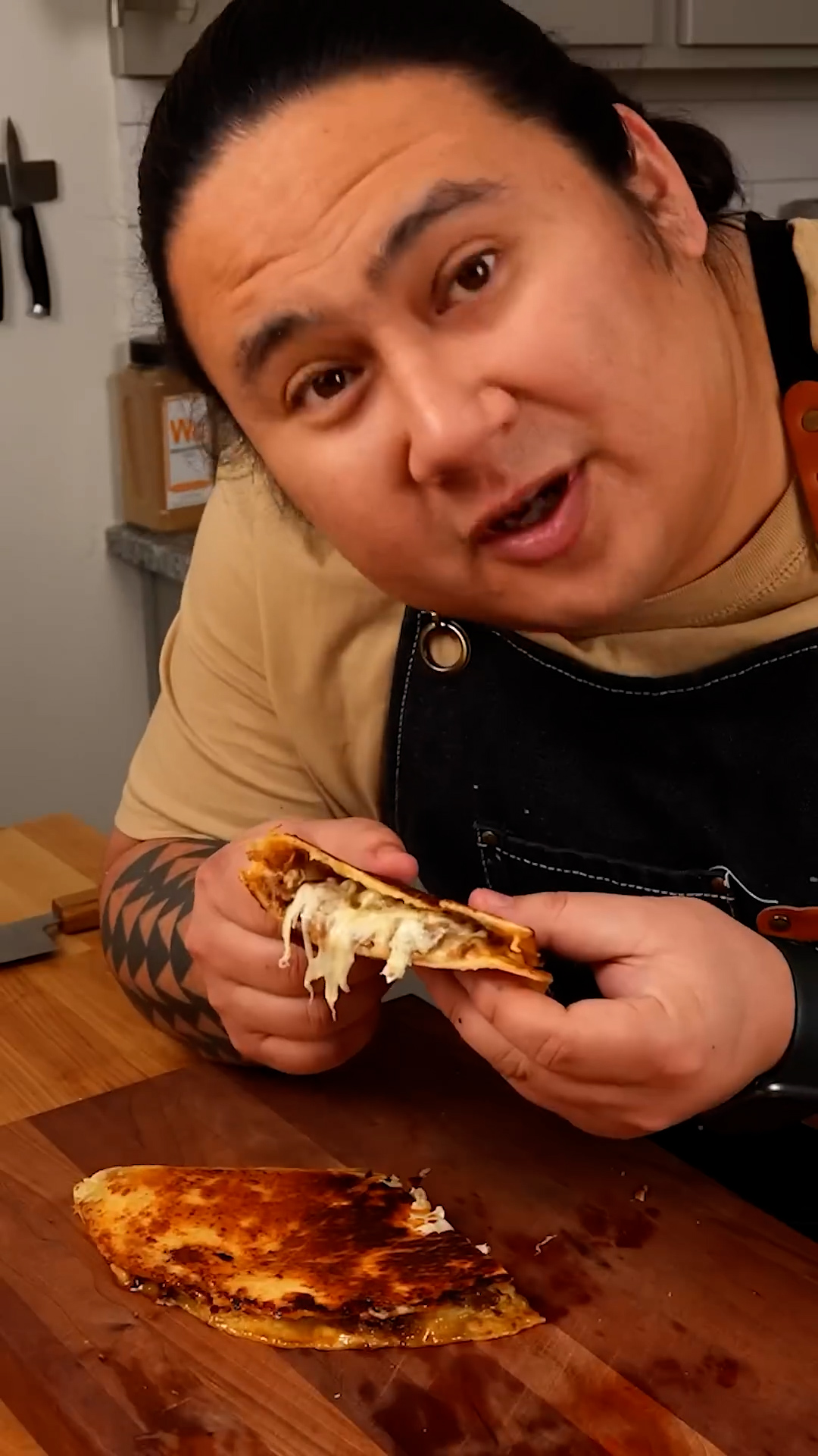 Korean bulgogi beef folded into a cheesy quesadilla