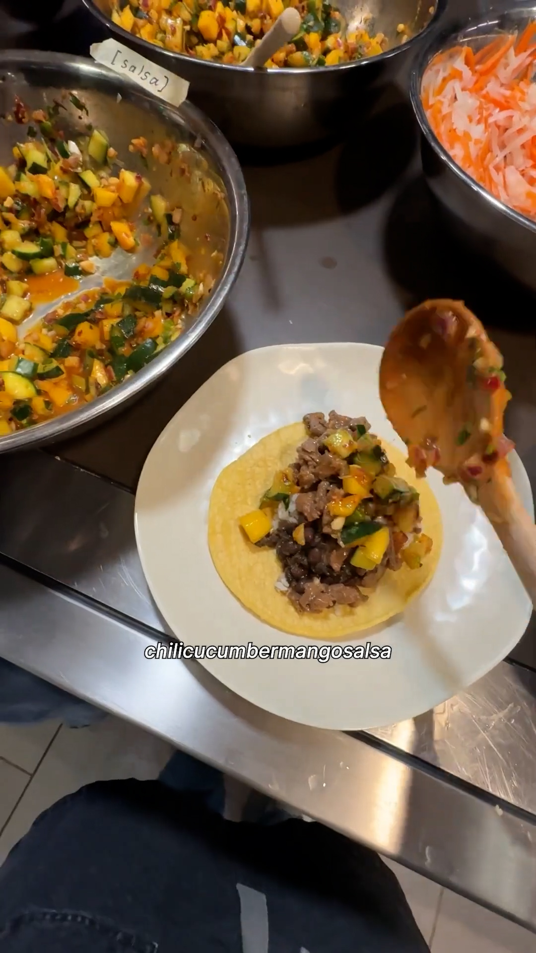 All the dishes we prepared in the university cafeteria kitchen