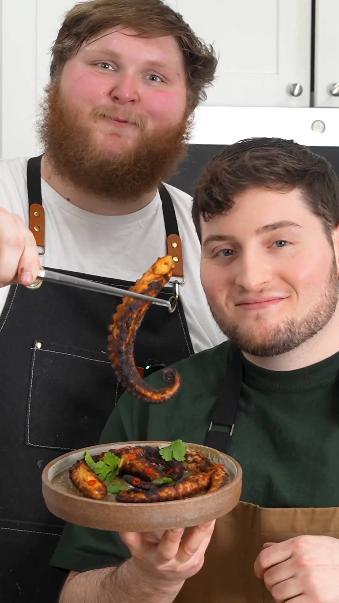 Grilled Octopus with @AdamWitt ! #octopus #grill #mole #shallots #food #chef #recipe #collab