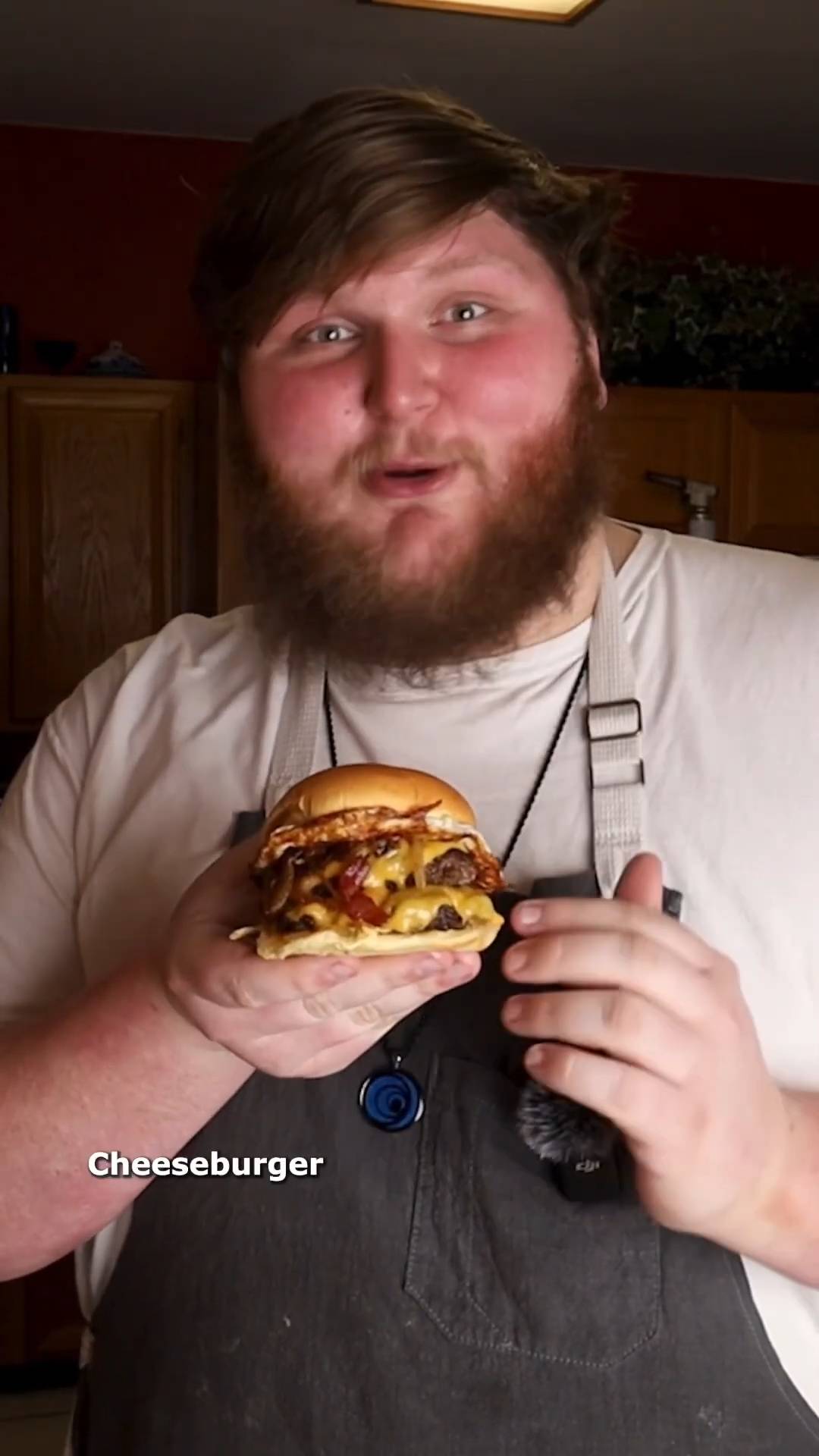 Double smash burger with crispy bacon, caramelized onions, and melted cheese