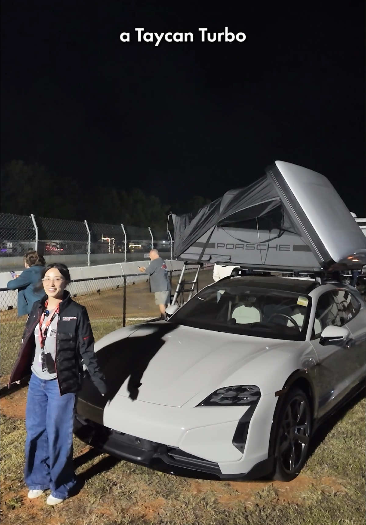 Taking an electric Porsche to the track and sleeping at the campground