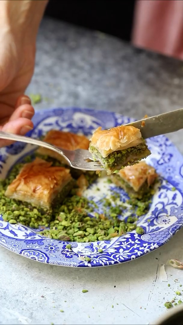 Special-edition pistachio baklava with extra nuts