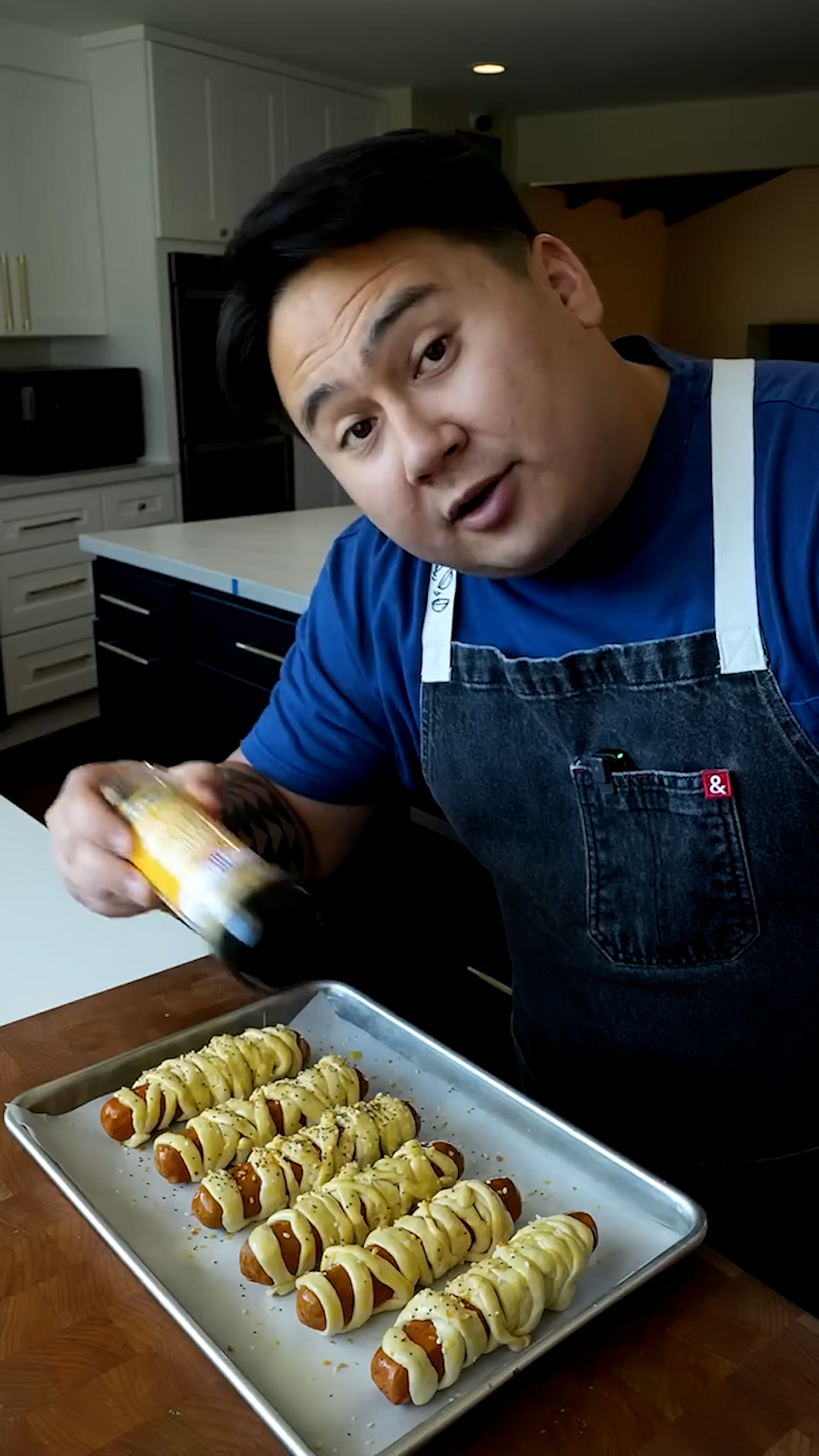 Halloween-themed hot dog creation